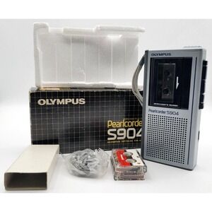 VINTAGE Olympus Pearlcorder S904  WITH BOX TAPE RECORDER  / FOR PARTS AS-IS‎